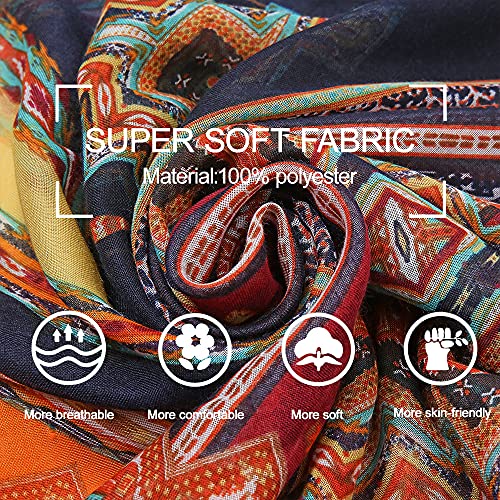 Yeieeo Boho Scarf for Women Lightweight Floral Printed Scarf Fall Winter Fashion Fringed Shawl - color: Floral 12