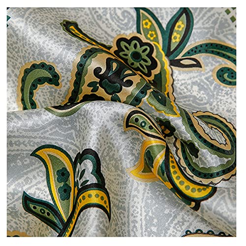 Aufeel Women's 100% Pure Mulberry Silk Small Square Scarf - Neckerchief Women - Silk Headscarf - 21" x 21" - color: Army Green