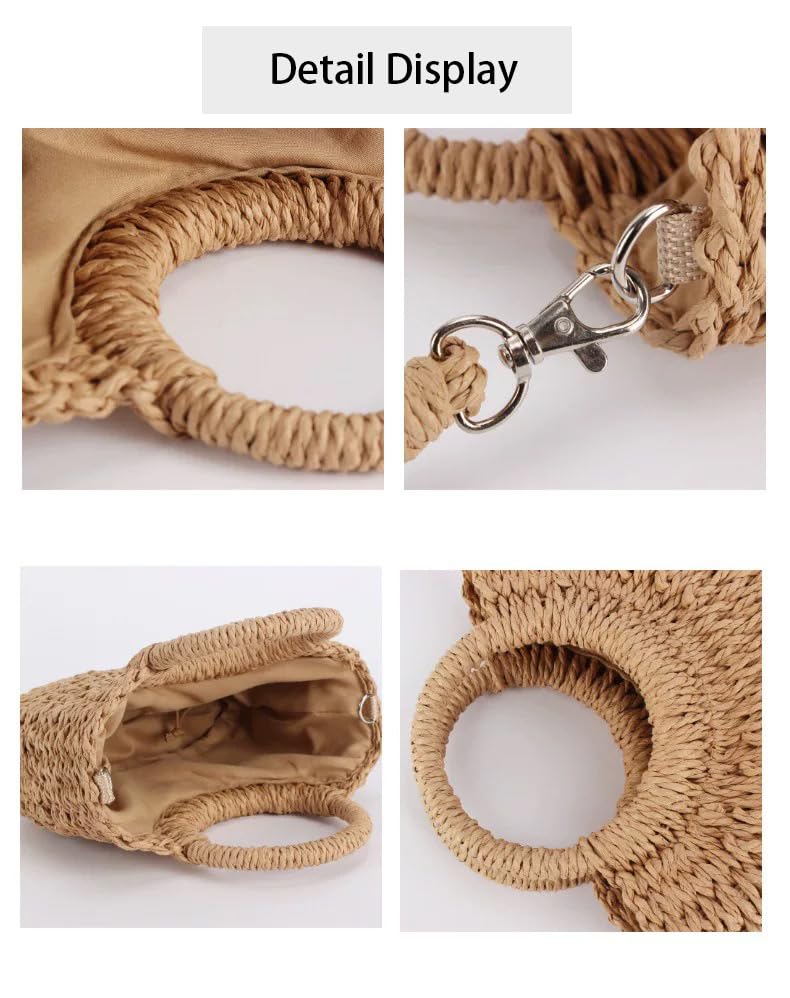 Crochet Beach Bags for Women Woven Purses Shoulder Bag Tote Handbag Summer Beach Purse - color: Wy20