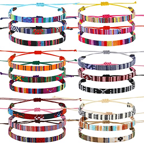 Yinkin 18 Pcs Boho Surfer Ankle Bracelets for Women Men Adjustable Handmade Braided Friendship Bracelet Waterproof String Rope Beaded Anklets Summer Beach Jewelry Gift - style: Classic Style
