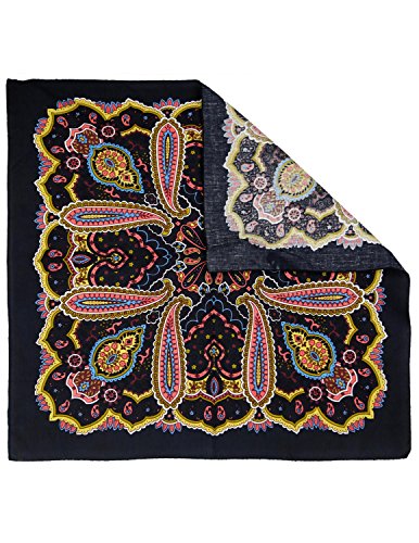 Sunshine Joy Paisley Hippie Bandana 22x22 Inches - color: Electric Coral