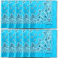 The Peacock Crew Premium Soft Cotton Bandanas Pack for Men and Women Paisley 22 x 22 inches - color: Pack of 10 Azure Blue