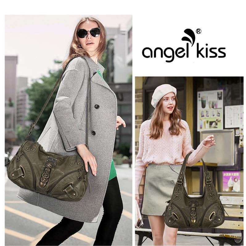 Angelkiss Hobo Purses and handbags for Women Satchel Handbag Women Purses Large Daily Shoulder Bags | Purses - color: 801green