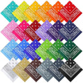 Suhine 24 Pcs Bandanas Bulk for Women Men 22 x 22 Inch Paisley Outdoor Headband Cowboy Handkerchief Summer - color: 24 Colors