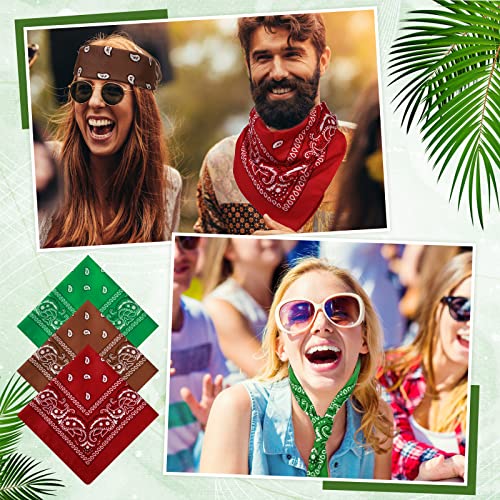 Handepo 150 Pcs Bandanas Bulk, Colorful Paisley Bandanas Unisex Head Wrap Scarf Cowboy Headband Handkerchief - color: Fresh Color