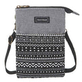 Roomy Cell Phone Purse Wallet Canvas Small Crossbody Purse Bags with Shoulder Strap For Women teen girlsl | Roomy - color: P-black and Gray