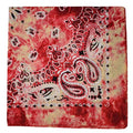 NYFASHION101 Unisex Double Sided Print Paisley Cotton Bandana Head Wrap Scarf - color: Red Beige Tie Dye