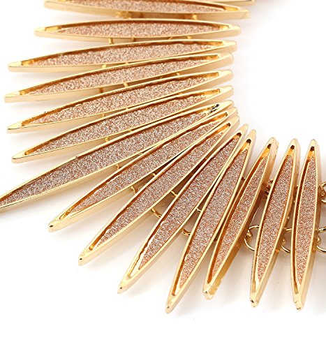 MOLOCH Sparkling Druzy Leaf Choker Necklace Fashion Gold-Tone Collar Necklace Bib Statement Chunky Tribal Necklace Woman Jewelry - color: Gold
