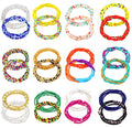 TOBENY SHIWE 24PCS Waist Bead Chains for Women Colorful Summer Body Chains Belly Beads Bikini Jewelry Chains Bead Waist Chains Set - style: Style D