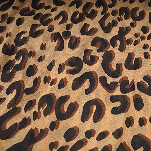 YOUR SMILE Ladies/Women's Lightweight Floral Print/Solid Color mixture Shawl Scarf For Spring Summer season - color: Leopard 1