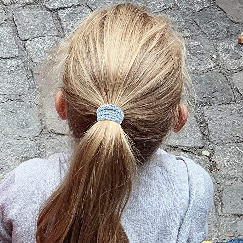 Funtopia High Elastic Hair Bands - 30 Pcs No Crease Soft Ponytail Holders & Sports Hair Ties for Thick Hair - color: 2.Blue