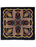 Sunshine Joy Paisley Hippie Bandana 22x22 Inches - color: Electric Coral