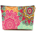 Cute Makeup Bag for Purse Canvas Waterproof Funny Cosmetic Bags for Women Zipper Travel Toiletry Pouch-Boho Flower Makeup Bags - color: Mandala Flower Makeup Bags