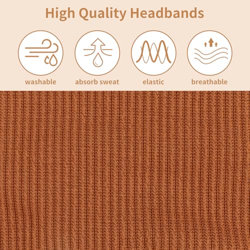 8 Packs Knitted Thick Headbands for Women Fashion Wide Hairbands Non Slip Boho Head Bands Workout Outdoor Yoga Sports Hair band Hair Accessories - color: muti-color-1