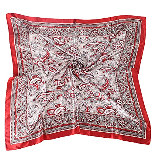 Headscarf Large Square Women Scarf 35" Fashion Scarves Silk Feeling Hairscarf - color: A104