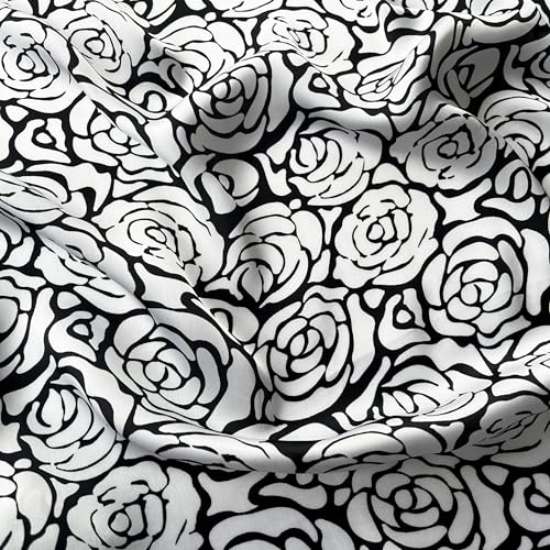 Long Silk Like Scarf Lightweight Satin Scarves Large Sunscreen Shawl Wrap for Women - color: 022.flowers Black and White