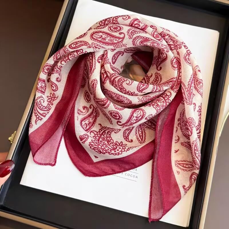 Cotton Like Bandana in Bulk, Head Scarf, Headband, Head wrap, Hair Neck Scarf for Women 22 x 22 inch - color: Bib07 Paisley 4pcs