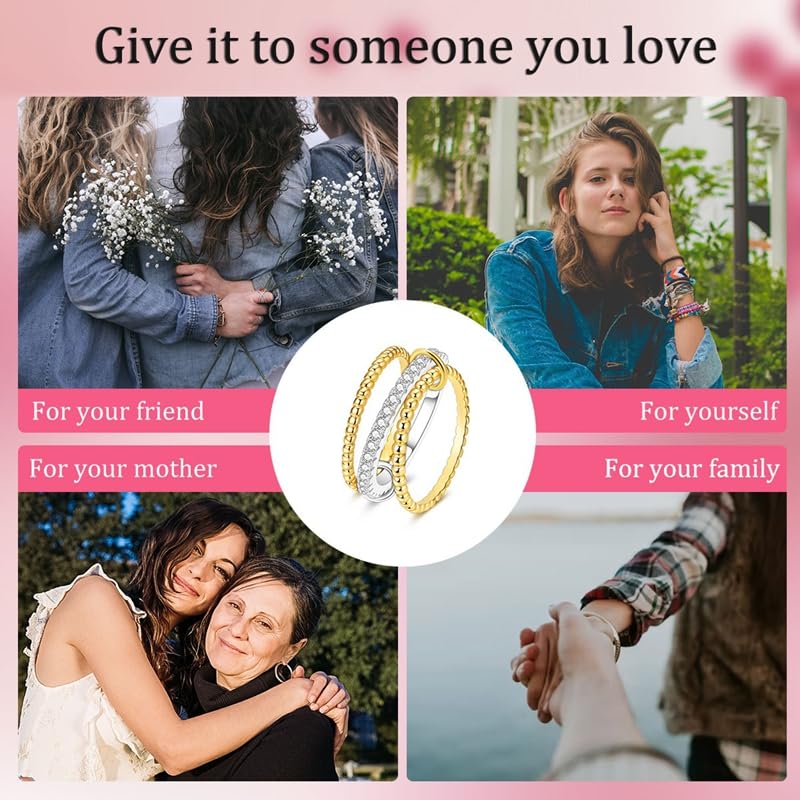 Stackable Rings Set for Women with 5A Cubic Zirconia Gift for Statement Rings Promise Rings Party Favor Ring-packs - style: Rings Set 2