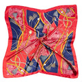 NZKNP Silk-Like Head Scarf - Women's Bandana Wraps - color: 3-navy and Red Chain, size: 35"*35"