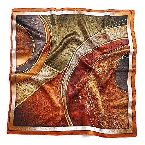 STARWHISPER 100% Pure Mulberry Silk Square Scarf-27''x27 Lightweight Hair Scarves Headscarf Night Sleeping with Gift Packed - color: Mysterious Space