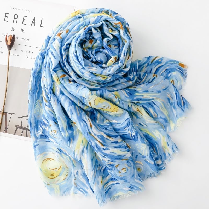 WZX Boho Scarf for Women, 70"x35" Large Lightweight Shawl Wrap for Travel, Sun Protection, Office & All-Season Wear - color: 018