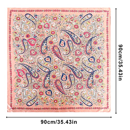 AWAYTR Satin Silk Scarf - Large Hair Bandana, Sleeping Wrap for Women - color: Cashew(pink)