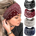 Acenail Boho Headbands Wide Head Bands Knotted Turban Headband Nonslip Elastic Hairbands Floral Hairband Workout Hair Scarfs Yoga Sweatbands Bohemian Head Wraps for Women 4Pcs (#4 Bohemian)