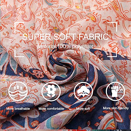 Yeieeo Boho Scarf for Women Lightweight Floral Printed Scarf Fall Winter Fashion Fringed Shawl - color: Floral 15