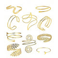 10Pcs Gold Arm Cuff Bracelets for Women, Adjustable Greek Goddess Egyptian Jewelry Set, Snake Arm Band Bangle, Costume Body Jewelry Accessories
