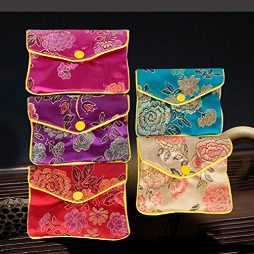 MorTime Jewellery Jewelry Silk Purse Pouch Gift Bags, Multiple Colors, Pack of 12 (Small) - size: Small