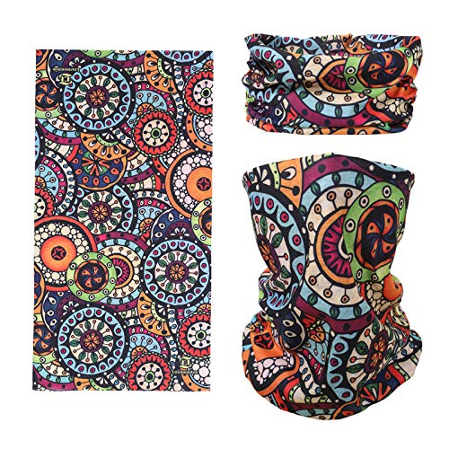 4 Headband Bandana Balaclava Half Face Mask Shield Head Hair Scarf Neck Gaiter Hat Multipurpose For WoMen Men Breathable Reusable Washable Bohemian Red Blue Yellow - color: 4x Bohemia Flower Face Mask