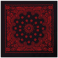 Rothco Trainmen Paisley Bandana 27” x 27” Extra‑Large 100% Cotton Head Wrap Scarf Multi‑Use - color: Black/Red
