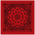 Rothco Trainmen Paisley Bandana 27” x 27” Extra‑Large 100% Cotton Head Wrap Scarf Multi‑Use - color: Red/Black