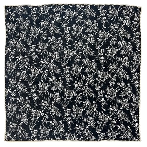 Cotton Bandana,Large Bandanas for Women,Head Coverings for Women,Head Scarf Handkerchief, Square Headband 27" x 27" - color: 27-12-floral-black
