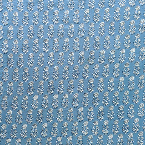 AVKA Studio 100% Cotton Bandanas for Women & Men, 2 Pack 20x20 Inch, 22x22 inch Hand Printed, Lightweight Cotton Handkerchief - color: Blue & White, size: 20 x 20 Inches