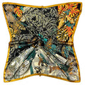 Julunar Silk Like Head Scarf for Women - Satin Large Hair Scarves - 35" Square Silk Hair Wrap for Sleeping with Gift Packed - color: A000-1 Leaves Orange