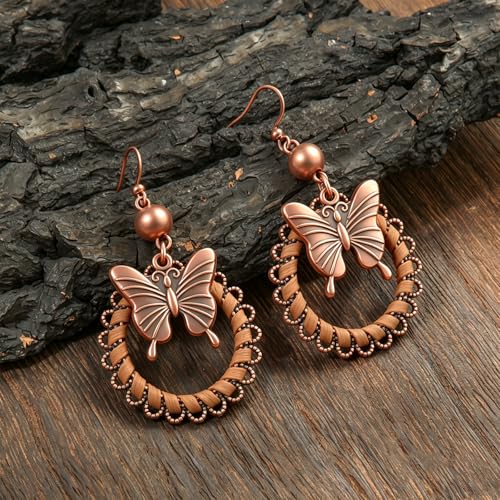 Wooden Leather Necklaces Set Bohemian Wood Stack Discs Long Chain Hemp Rope Bronze Plated Pendant Ethnic Tribal Fall Leaf Earrings Jewelry Statement Necklace - color: R-033