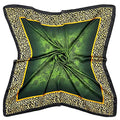 Julunar Silk Like Head Scarf for Women - Satin Large Hair Scarves - 35" Square Silk Hair Wrap for Sleeping with Gift Packed - color: A012-1 Leopard Green