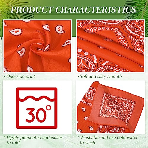 Handepo 200 Pcs Bandanas Bulk Paisley Bandanas Unisex Head Wrap Scarf Cowboy Headband Handkerchief for Women Men - color: Fresh