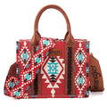 Wrangler Aztec Tote Bag for Women Boho Shoulder Purses and Handbags - color: Angel Diamond Burgundy (Guitar Strap)