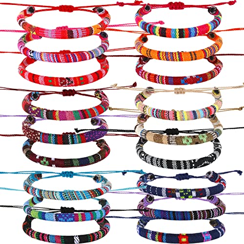 Yinkin 18 Pcs Boho Surfer Ankle Bracelets for Women Men Adjustable Handmade Braided Friendship Bracelet Waterproof String Rope Beaded Anklets Summer Beach Jewelry Gift - style: Basic Style