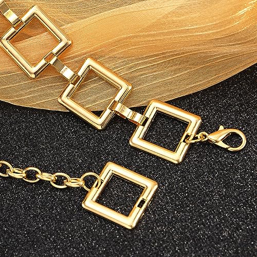 Women's Chain Belt Metal Waist Belt Chunky Belly Link Belt - color: 23025 Gold, size: M: 47.2 in