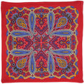 Sunshine Joy Paisley Hippie Bandana 22x22 Inches - color: Classic Red