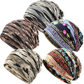 SATINIOR 5 Pieces Women's Slouchy Beanie Chemo Hat Stretch Cancer Head Wraps Sleep Head Scarf for Cancer Patient - color: Multicolor, style: Chic Style