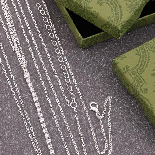 Body Chain Jewelry for Women 14K Gold Body Chain with Rhinestone Layered Body Jewelry for Women - style: Silvery Rhinestone