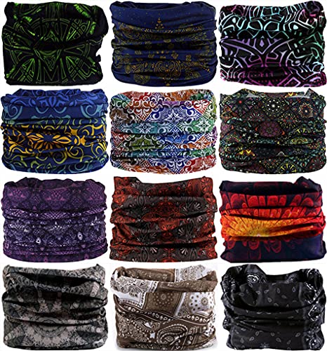 Head Wrap Headwear Headband Bandana Face Mask magic scarf for men & women - color: 12pcs. Elegance