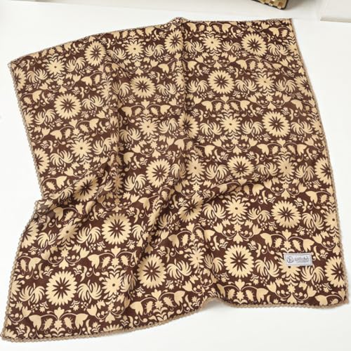 Cotton Bandana,Large Bandanas for Women,Head Coverings for Women,Head Scarf Handkerchief, Square Headband 27" x 27" - color: 27-05-sunflower-coffee