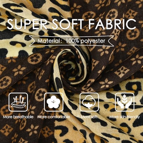 WZX Boho Scarf for Women, 70"x35" Large Lightweight Shawl Wrap for Travel, Sun Protection, Office & All-Season Wear - color: 008