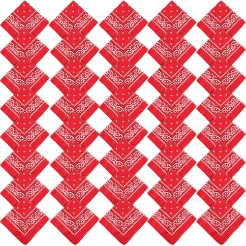 40 Pcs Bandanas Bulk Paisley Bandana Multicolor Cowboy Bandanas for Men Women Western Party - color: Color Set 2