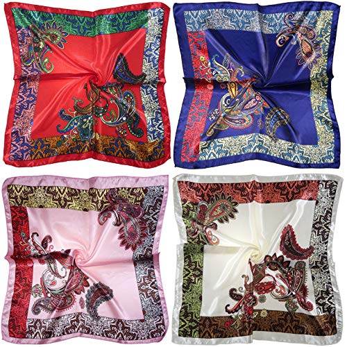 12 Set Mixed Designs Small Square Satin Womens Neck Head Scarf Scarves Bundle - color: Set J